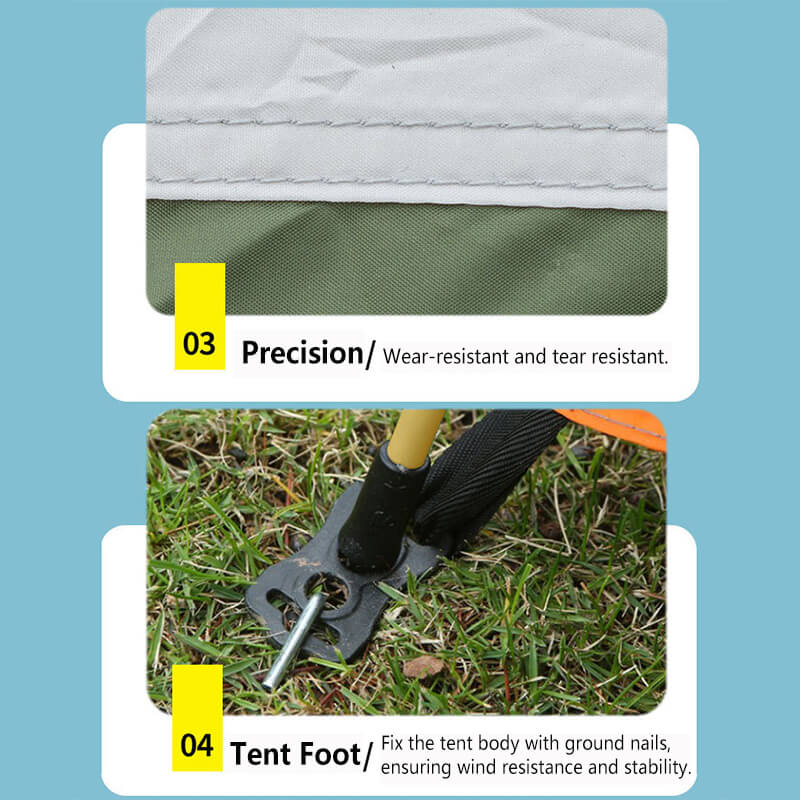 LINEVI Single Layer Tent Camping Outdoor Tents Full-set-folding Portable, Suitable for Use by 3-4 People