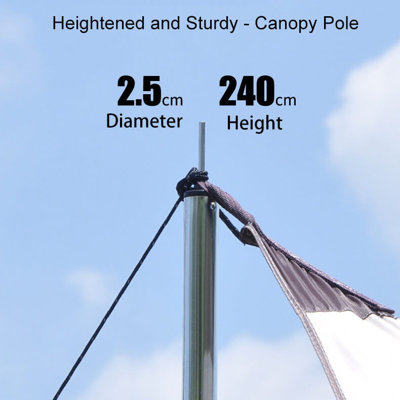 LINEVI Canvas Sun Shelters Camping Tent in Summer