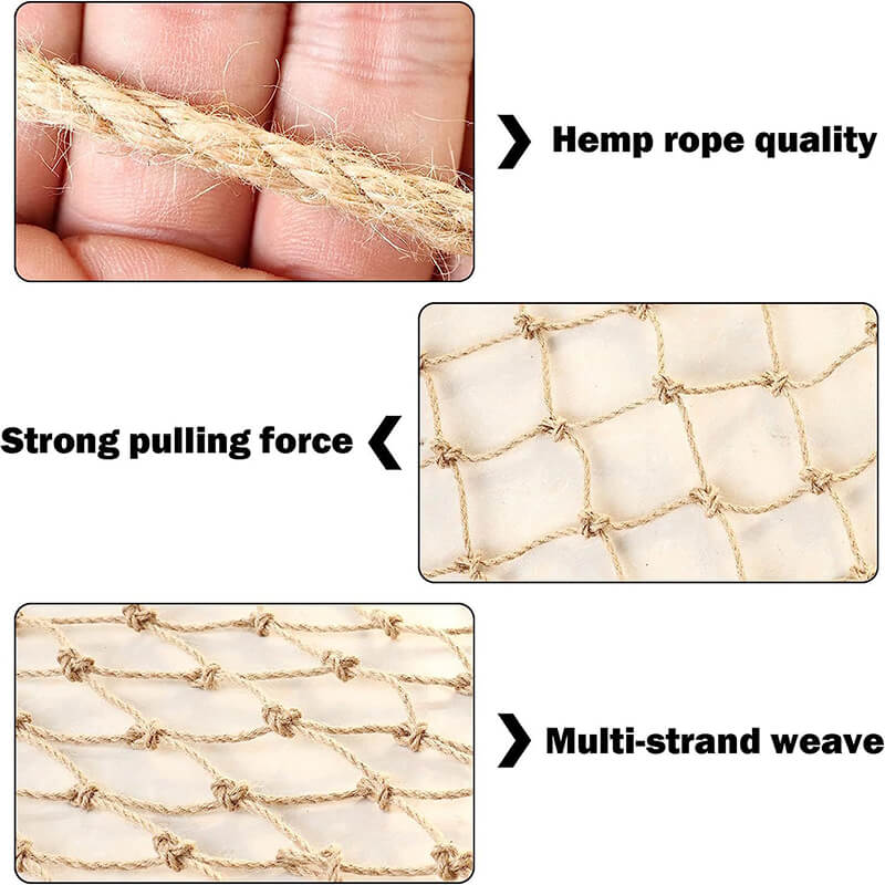 LINEVI Hemp Net Garden Plant Support Net Protection Net