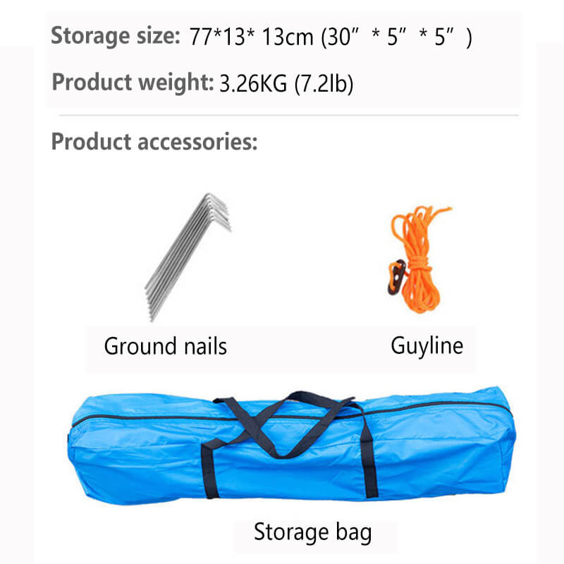 LINEVI Single Layer Tent Camping Outdoor Tents Full-set-folding Portable, Suitable for Use by 3-4 People