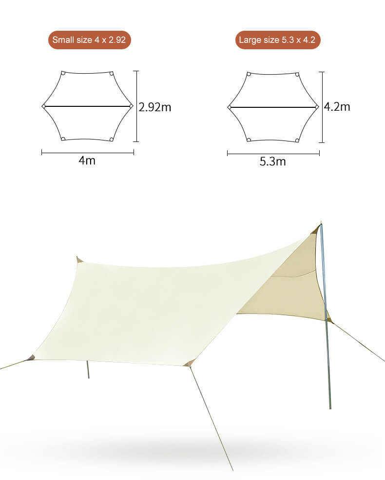 LINEVI Canvas Sun Shelters Camping Tent in Summer