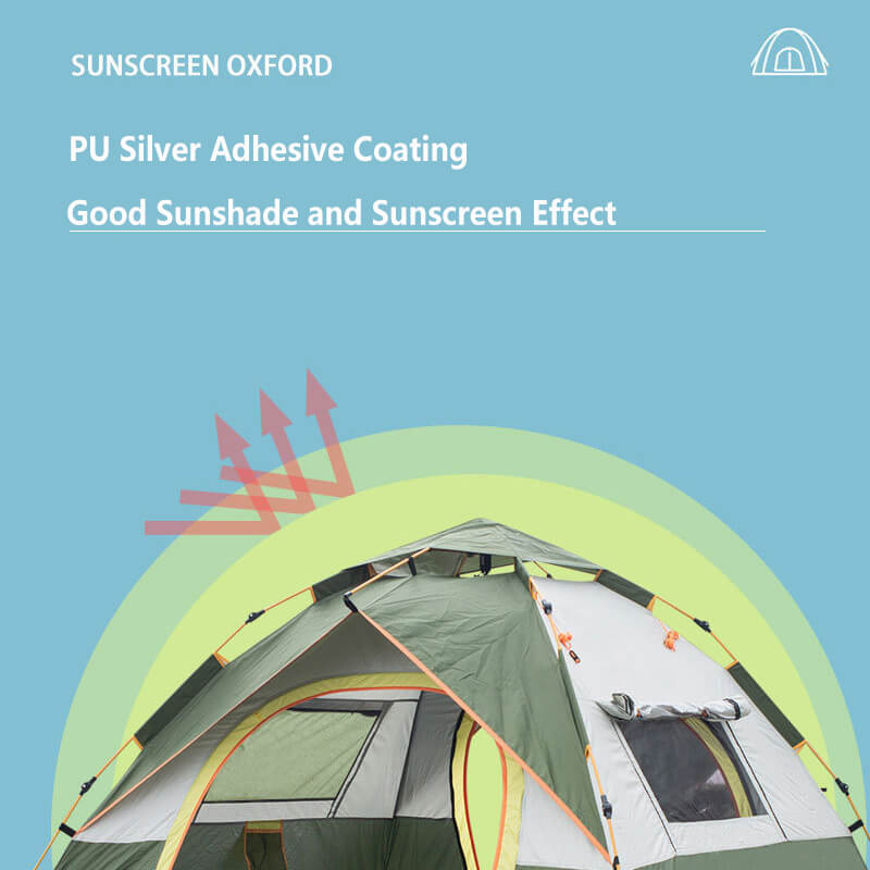 LINEVI Single Layer Tent Camping Outdoor Tents Full-set-folding Portable, Suitable for Use by 3-4 People