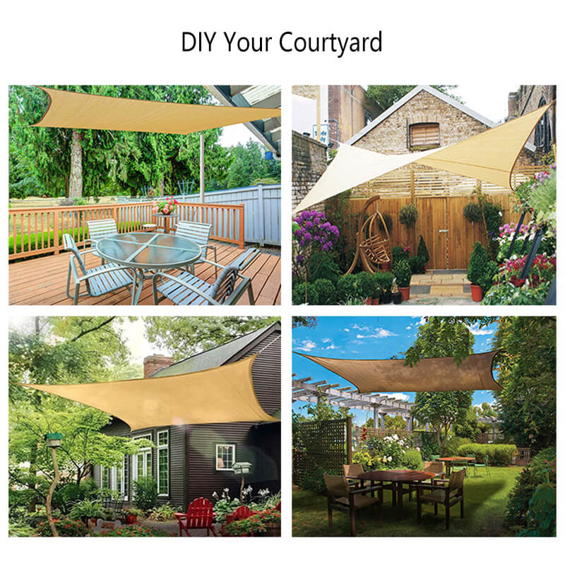 LINEVI Shade Sails Outdoor Blinds of Textile - Rectangle