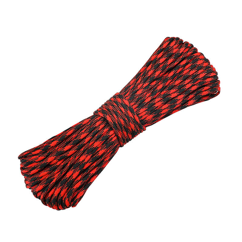 LINEVI Paracord Parachute Fire Cord Survival Ropes Red Tinder Cord PE Fishing Line Cotton Thread 7 Strands Outdoor 100 Feet